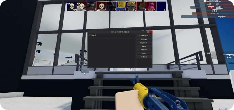BuilderX serverside script execution in Arsenal Roblox game